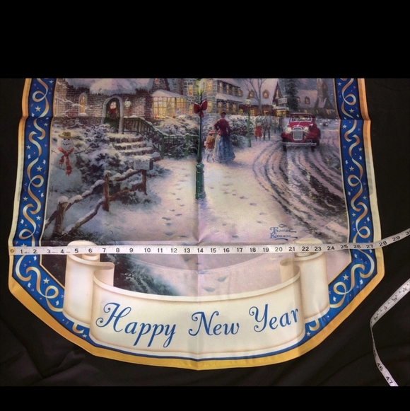 Thomas Kinkade Year of Glad Tidings Happy New Year Winter Scene Flag with COA - Picture 3 of 8
